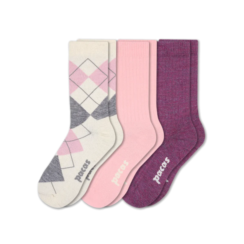 3 Pack - Women's Light-Weight Crew Pacas Socks - Image 44