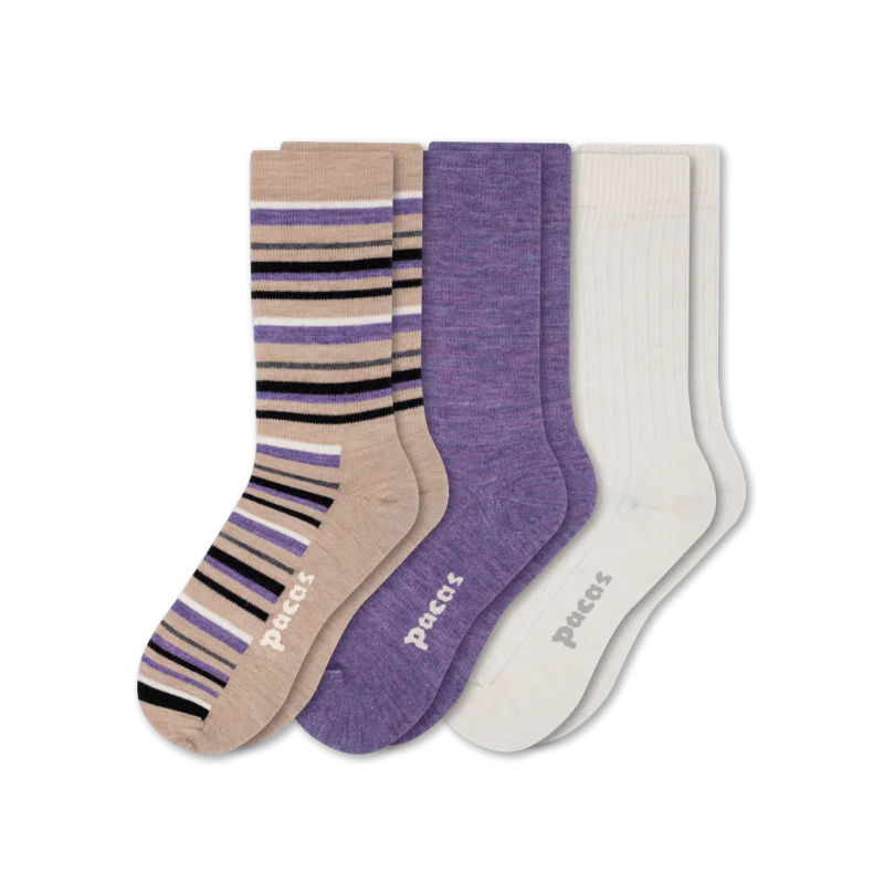 3 Pack - Women's Light-Weight Crew Pacas Socks - Image 49
