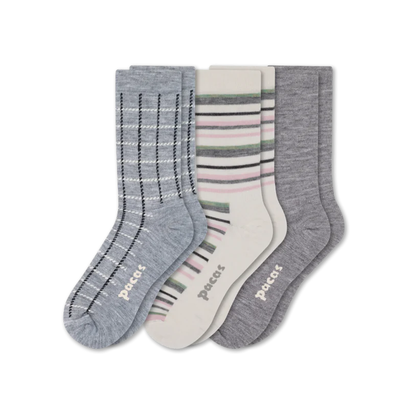 3 Pack - Women's Light-Weight Crew Pacas Socks - Image 51