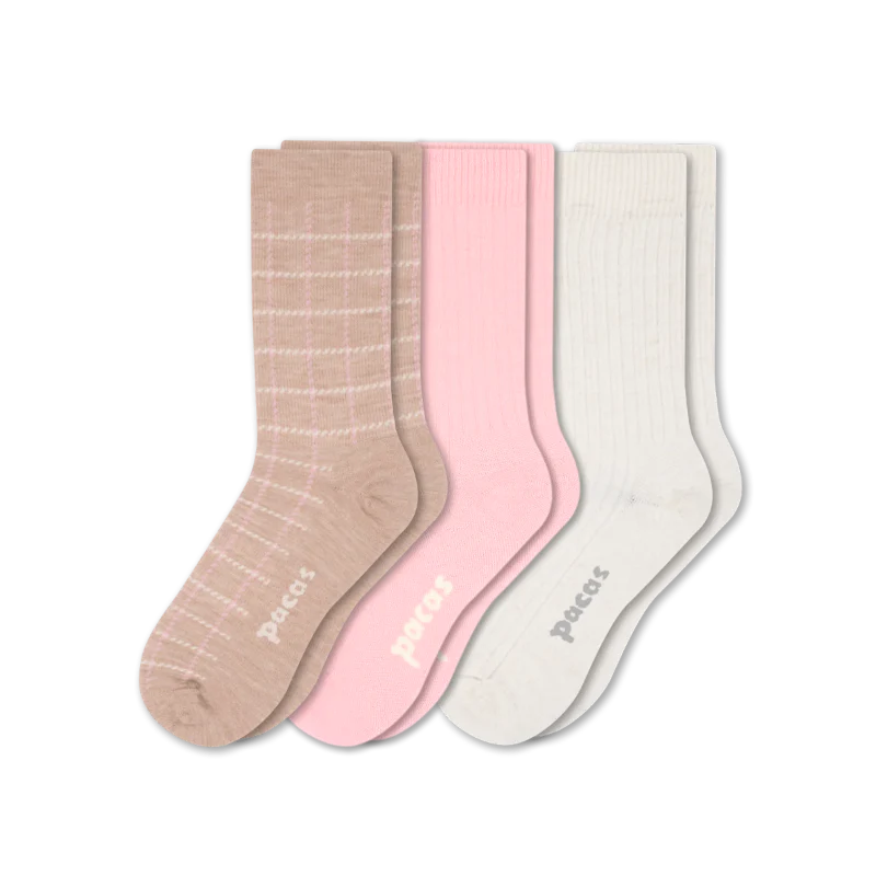 3 Pack - Women's Light-Weight Crew Pacas Socks - Image 53