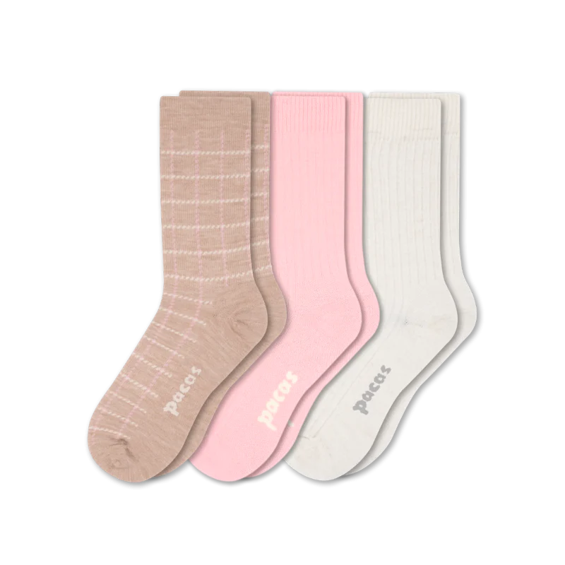 3 Pack - Women's Light-Weight Crew Pacas Socks - Image 55