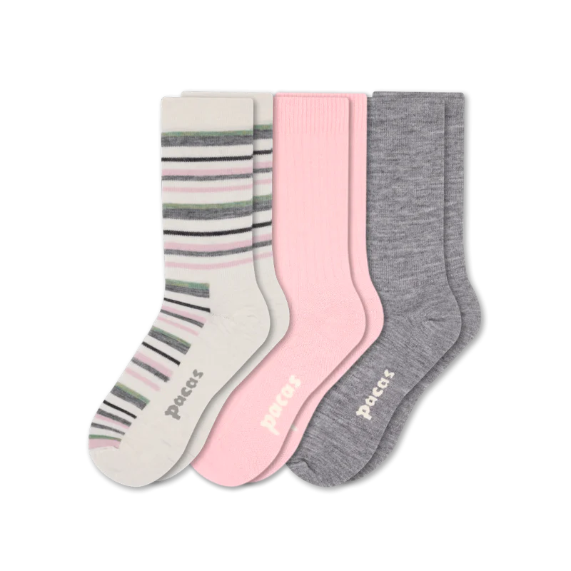 3 Pack - Women's Light-Weight Crew Pacas Socks - Image 56