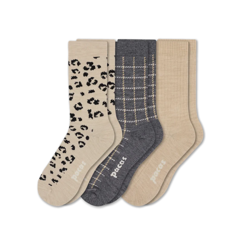 3 Pack - Women's Light-Weight Crew Pacas Socks - Image 58