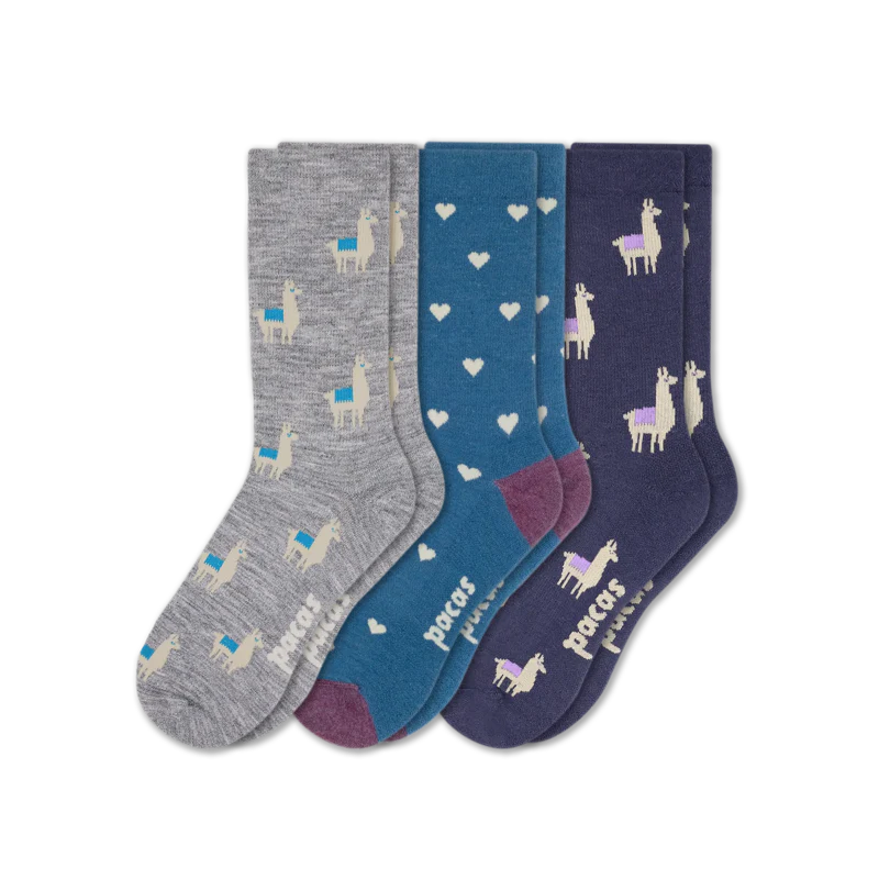 3 Pack - Women's Light-Weight Crew Pacas Socks - Image 60