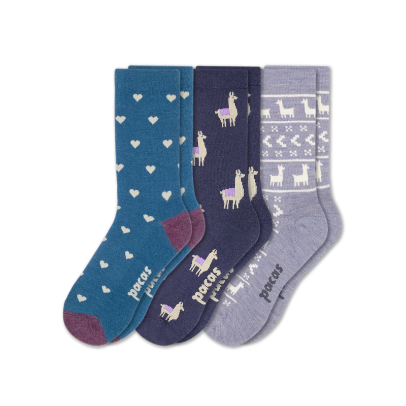 3 Pack - Women's Light-Weight Crew Pacas Socks - Image 61