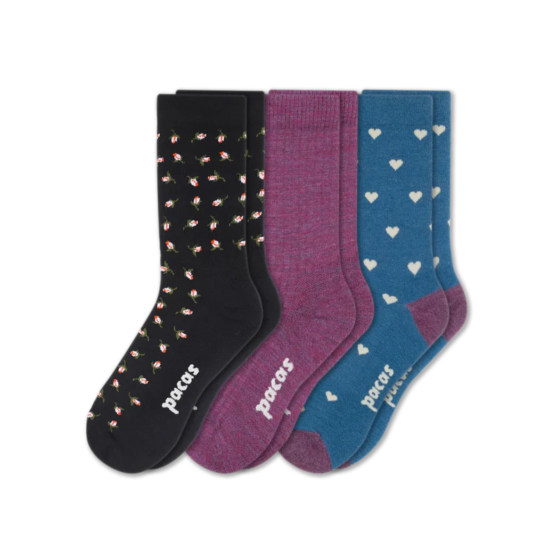 3 Pack - Women's Light-Weight Crew Pacas Socks - Image 63