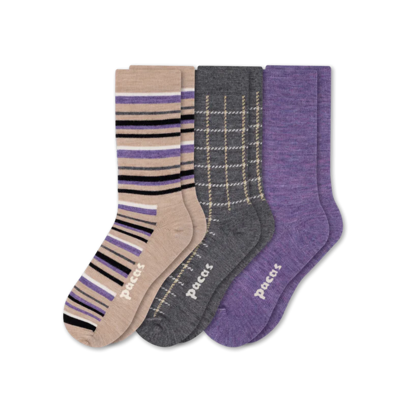 3 Pack - Women's Light-Weight Crew Pacas Socks - Image 64