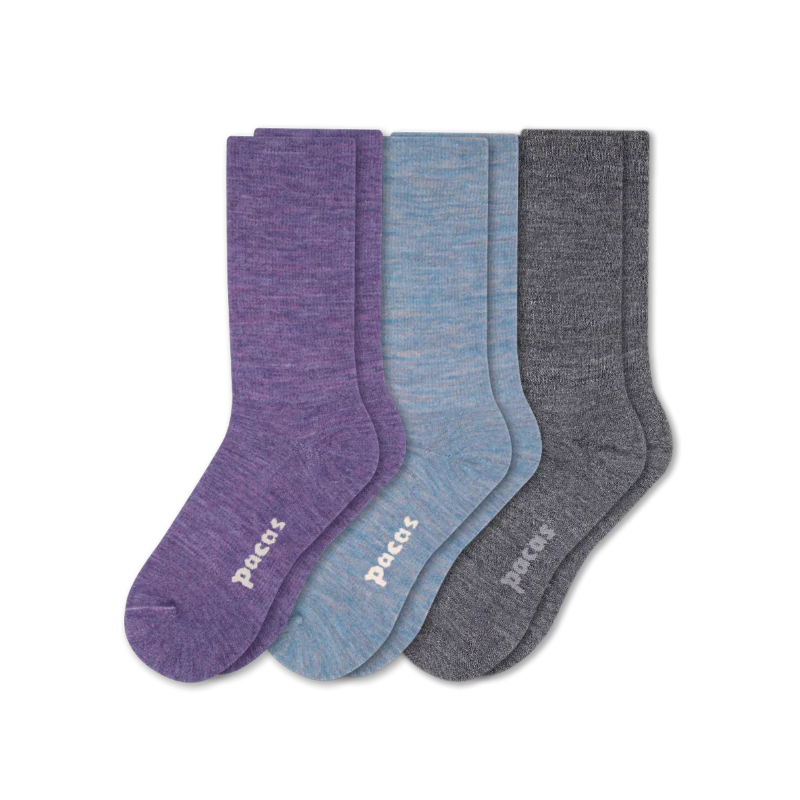3 Pack - Women's Light-Weight Crew Pacas Socks - Image 65