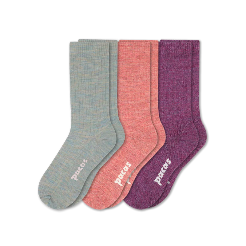 3 Pack - Women's Light-Weight Crew Pacas Socks - Image 66