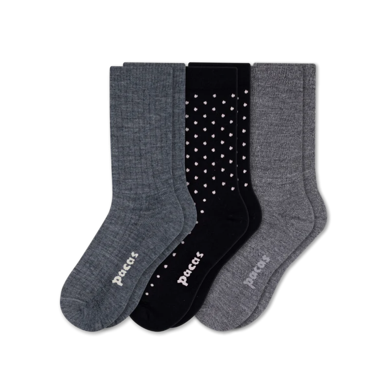 3 Pack - Women's Light-Weight Crew Pacas Socks - Image 67