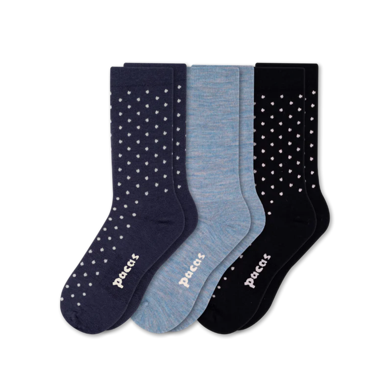 3 Pack - Women's Light-Weight Crew Pacas Socks - Image 70