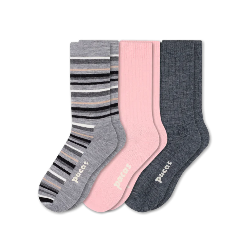 3 Pack - Women's Light-Weight Crew Pacas Socks - Image 71