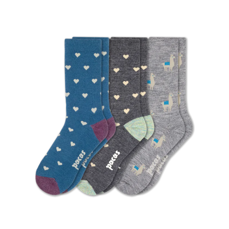 3 Pack - Women's Light-Weight Crew Pacas Socks - Image 80