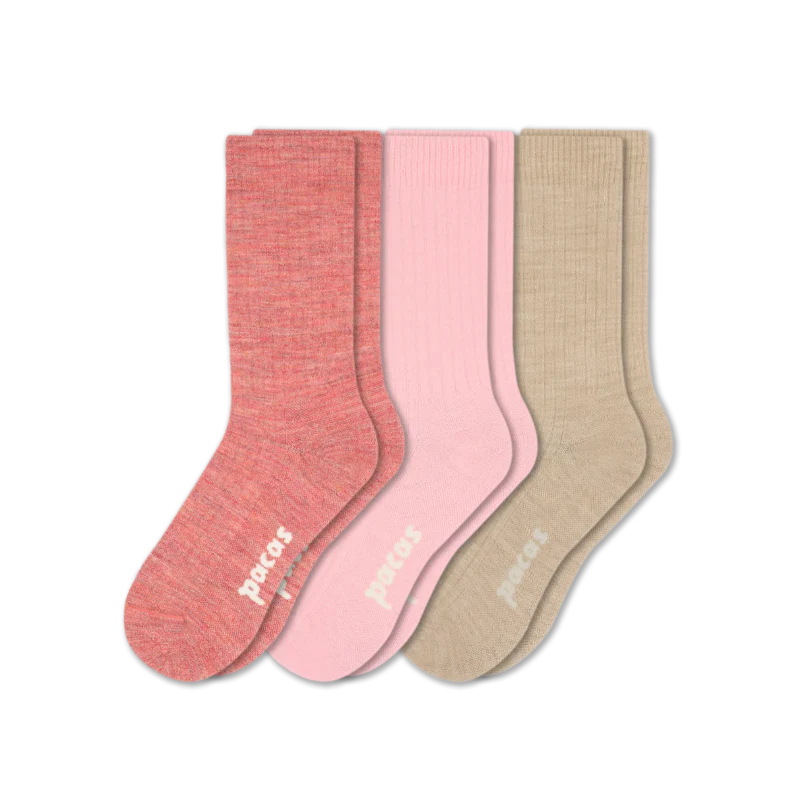 3 Pack - Women's Light-Weight Crew Pacas Socks - Image 81