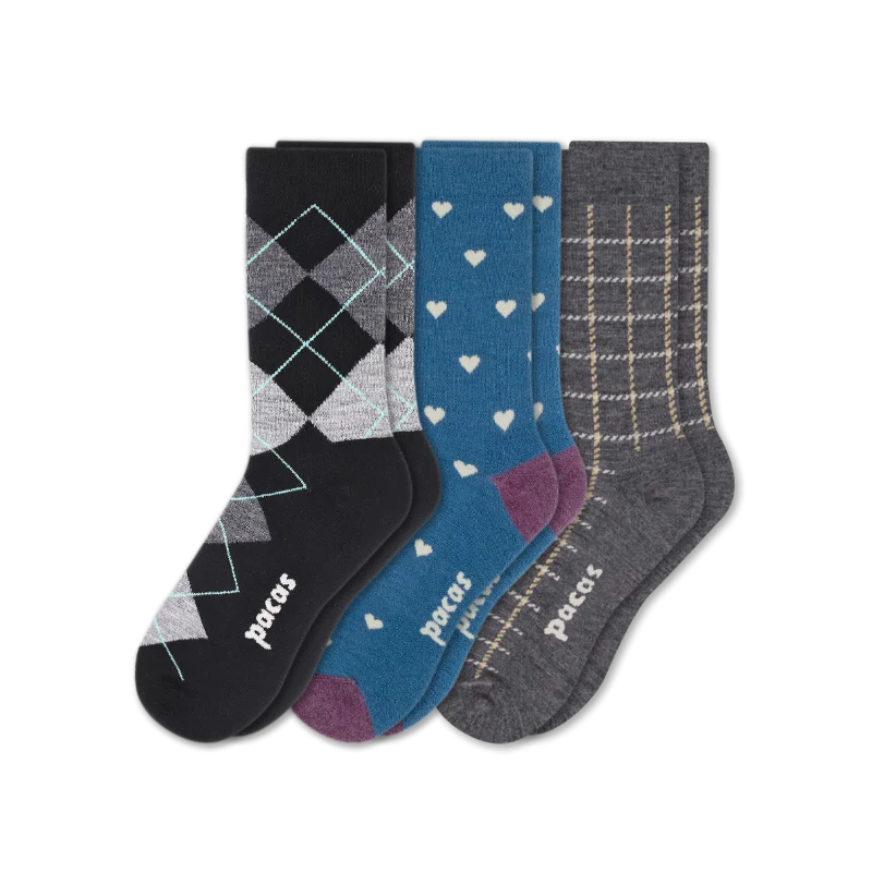 3 Pack - Women's Light-Weight Crew Pacas Socks - Image 83