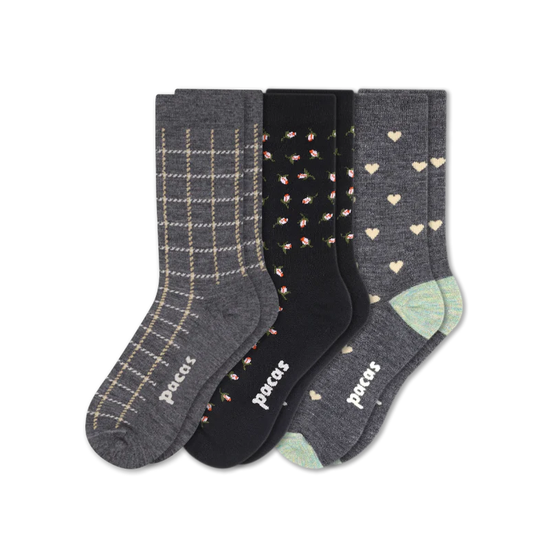 3 Pack - Women's Light-Weight Crew Pacas Socks - Image 84