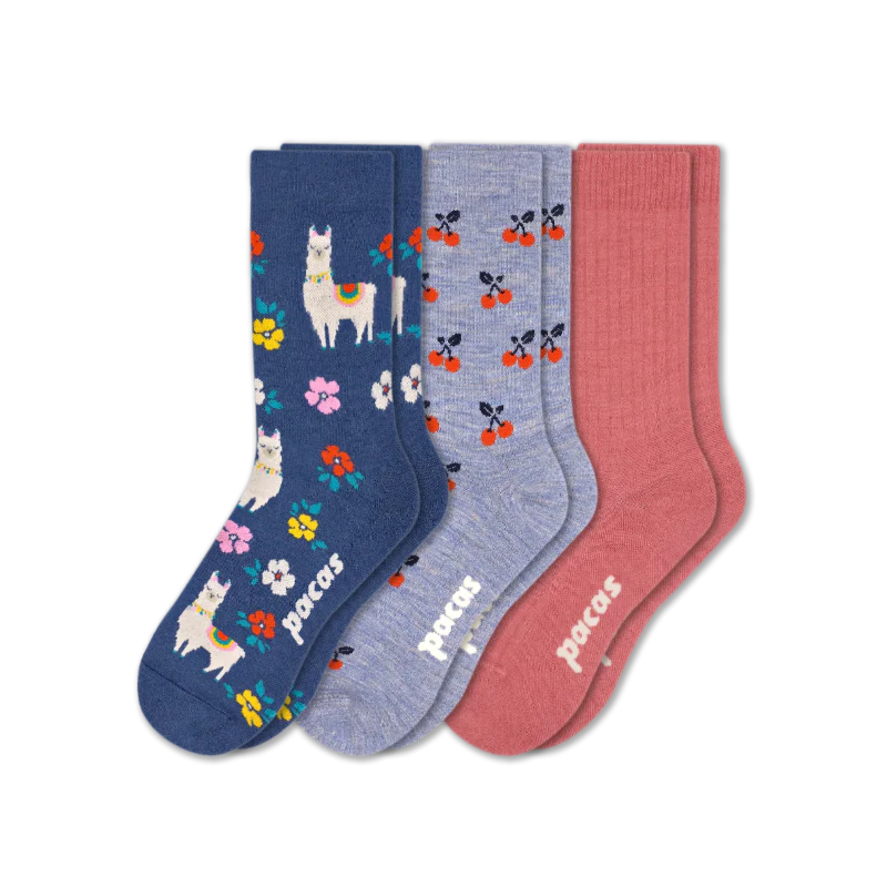3 Pack - Women's Light-Weight Crew Pacas Socks - Image 85