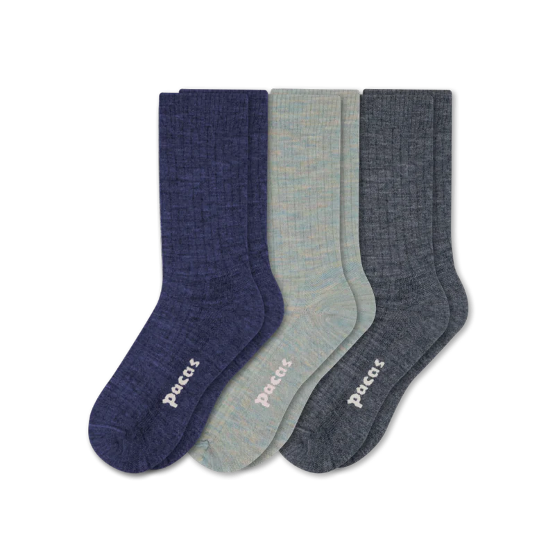 3 Pack - Women's Light-Weight Crew Pacas Socks - Image 88