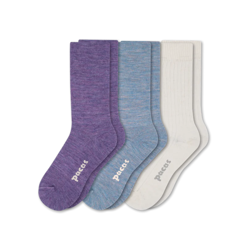 3 Pack - Women's Light-Weight Crew Pacas Socks - Image 89