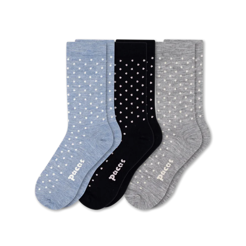 3 Pack - Women's Light-Weight Crew Pacas Socks - Image 90
