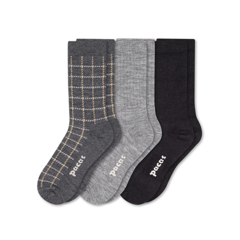 3 Pack - Women's Light-Weight Crew Pacas Socks - Image 91