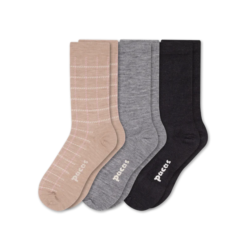 3 Pack - Women's Light-Weight Crew Pacas Socks - Image 93