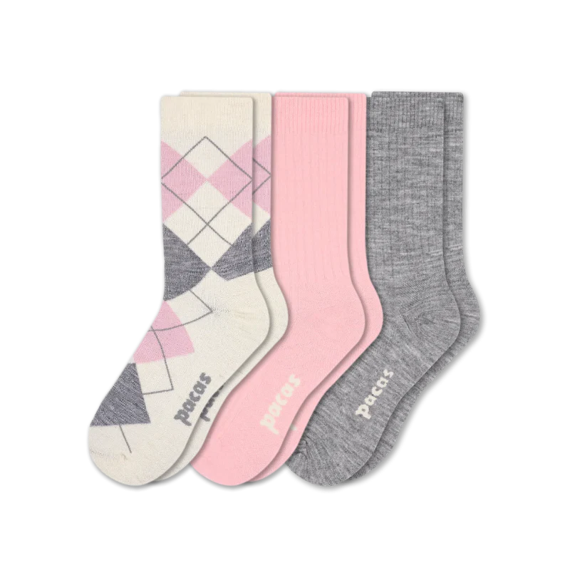 3 Pack - Women's Light-Weight Crew Pacas Socks - Image 98