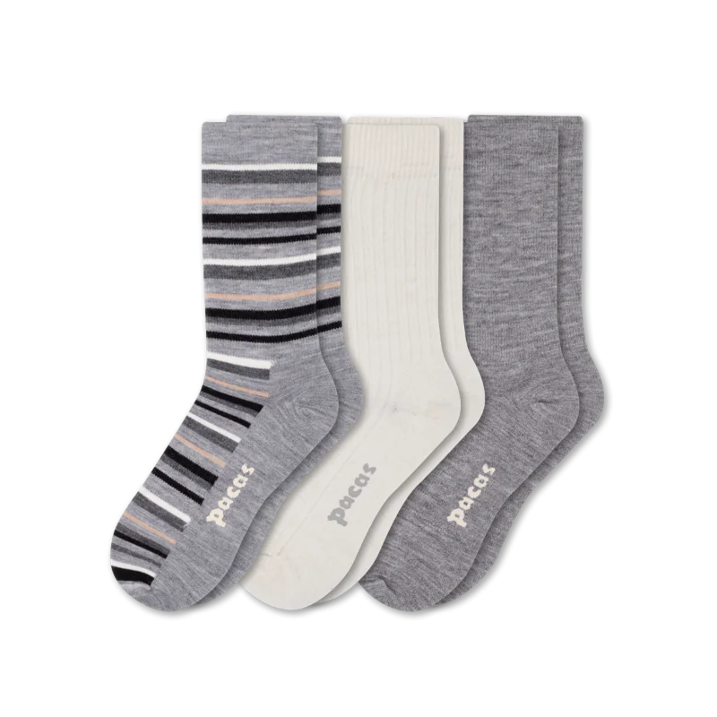 3 Pack - Women's Light-Weight Crew Pacas Socks - Image 99