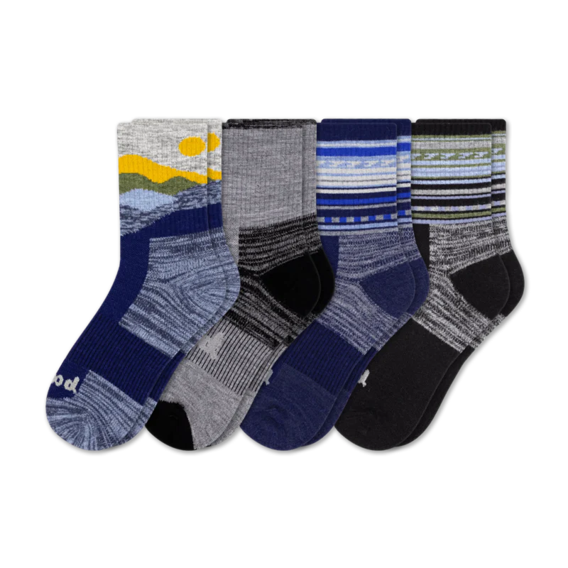 4 Pack - Men's Hiking Crew Pacas Socks - Image 4