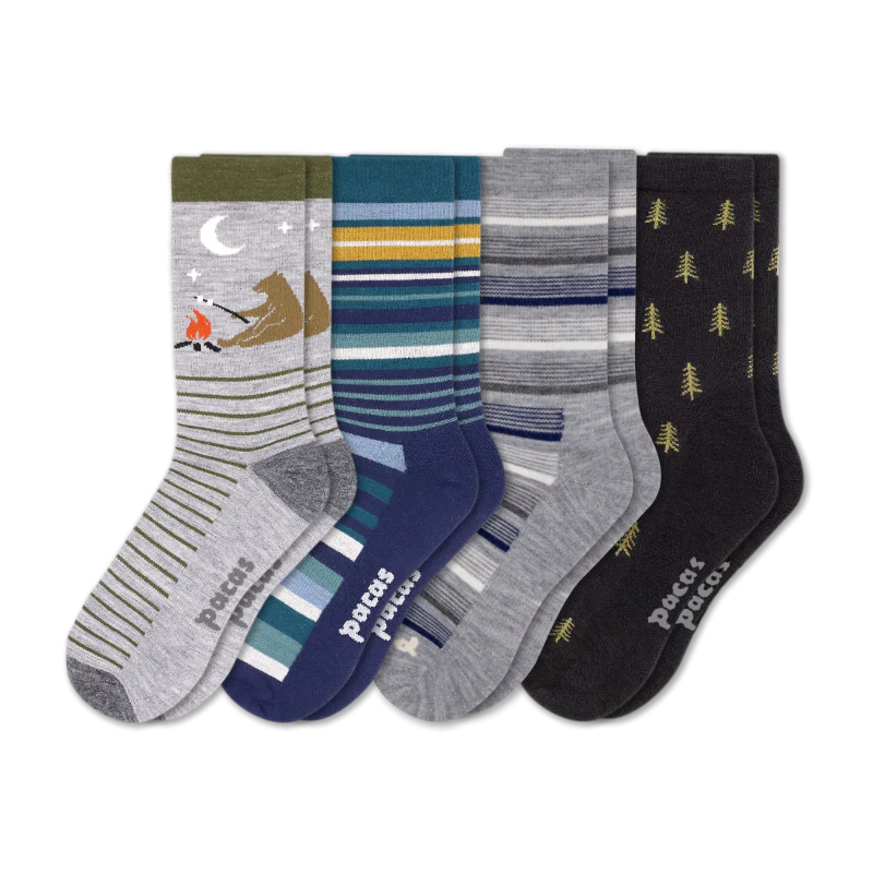 4 Pack - Men's Light-Weight Crew Pacas Socks - Image 102