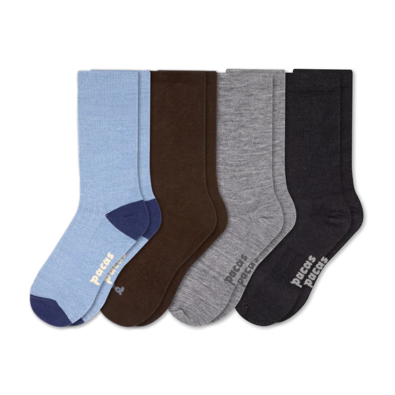 4 Pack - Men's Light-Weight Crew Pacas Socks - Image 104