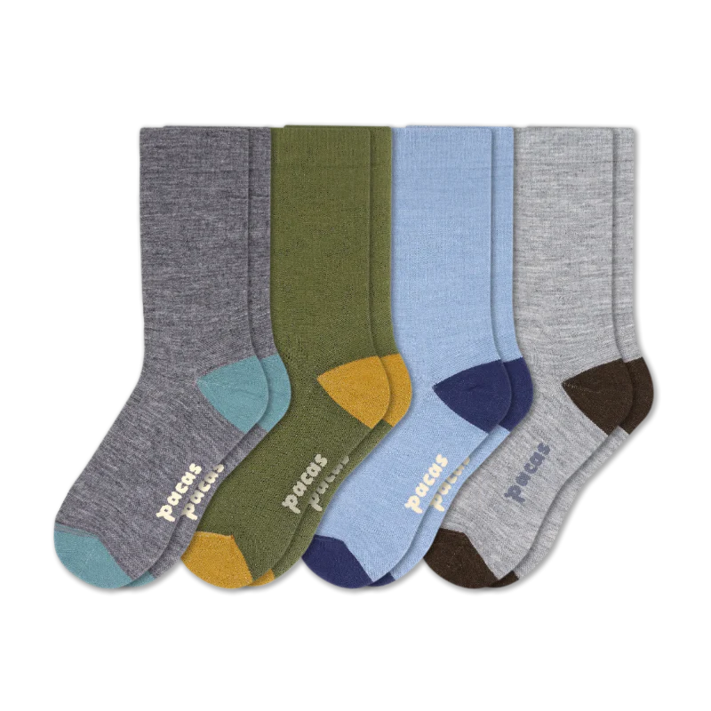 4 Pack - Men's Light-Weight Crew Pacas Socks - Image 109