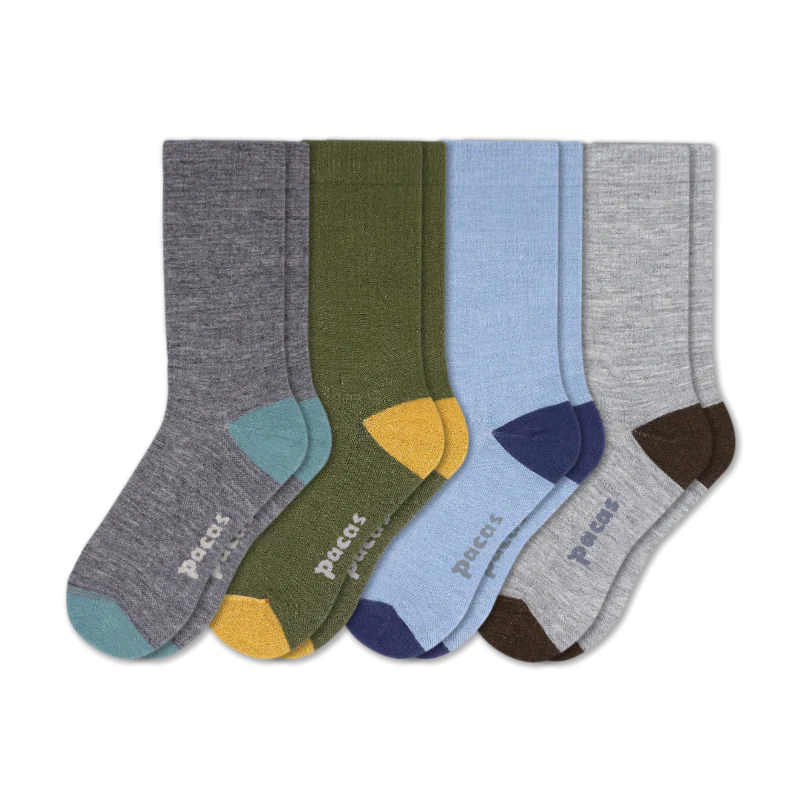 4 Pack - Men's Light-Weight Crew Pacas Socks - Image 110