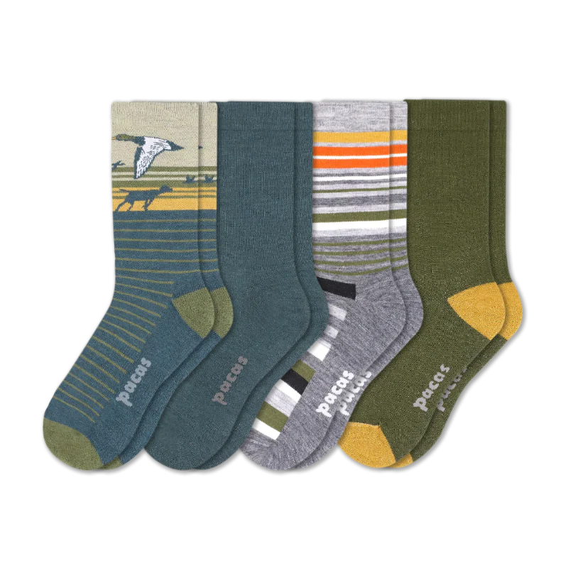4 Pack - Men's Light-Weight Crew Pacas Socks - Image 111