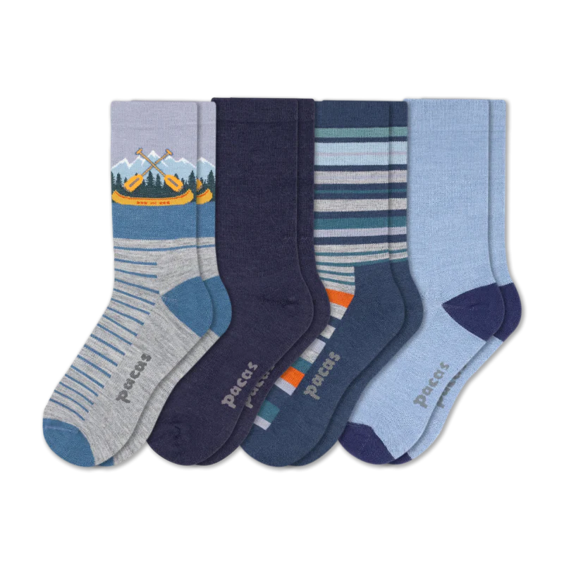 4 Pack - Men's Light-Weight Crew Pacas Socks - Image 112