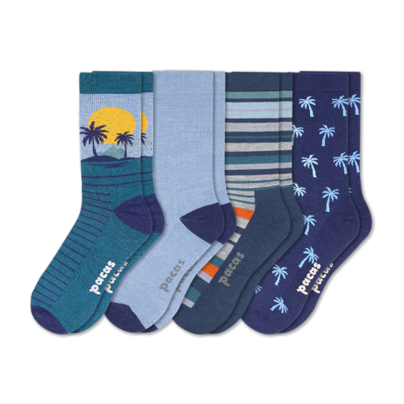4 Pack - Men's Light-Weight Crew Pacas Socks - Image 116