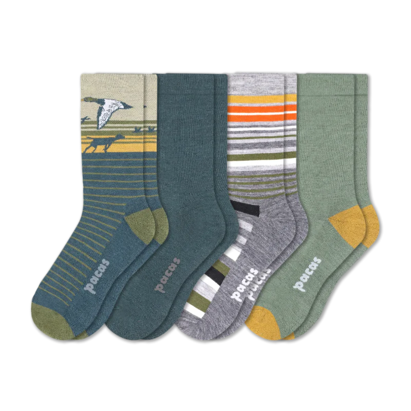 4 Pack - Men's Light-Weight Crew Pacas Socks - Image 120