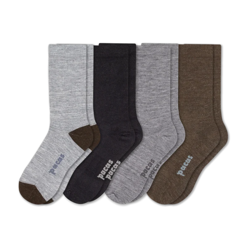4 Pack - Men's Light-Weight Crew Pacas Socks - Image 130