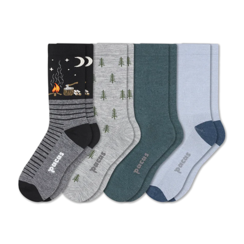 4 Pack - Men's Light-Weight Crew Pacas Socks - Image 133