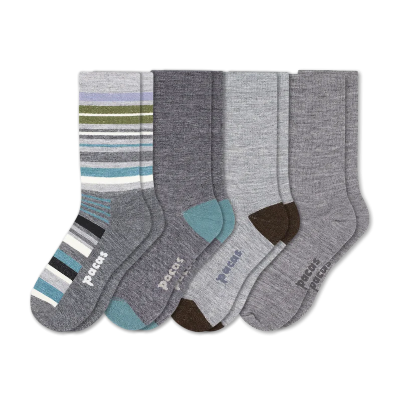 4 Pack - Men's Light-Weight Crew Pacas Socks - Image 135