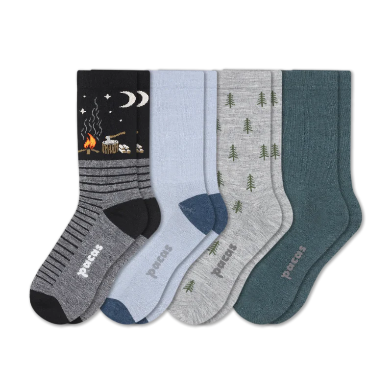 4 Pack - Men's Light-Weight Crew Pacas Socks - Image 137