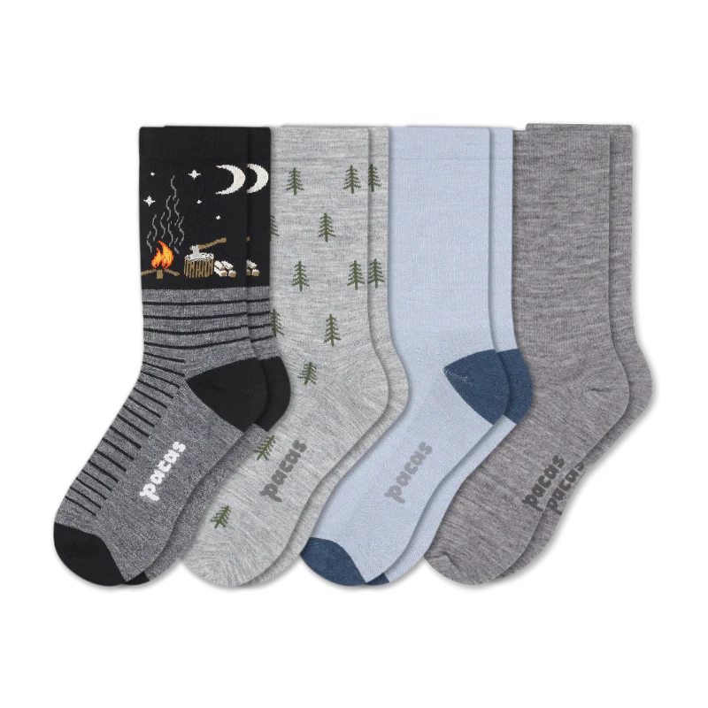 4 Pack - Men's Light-Weight Crew Pacas Socks - Image 139