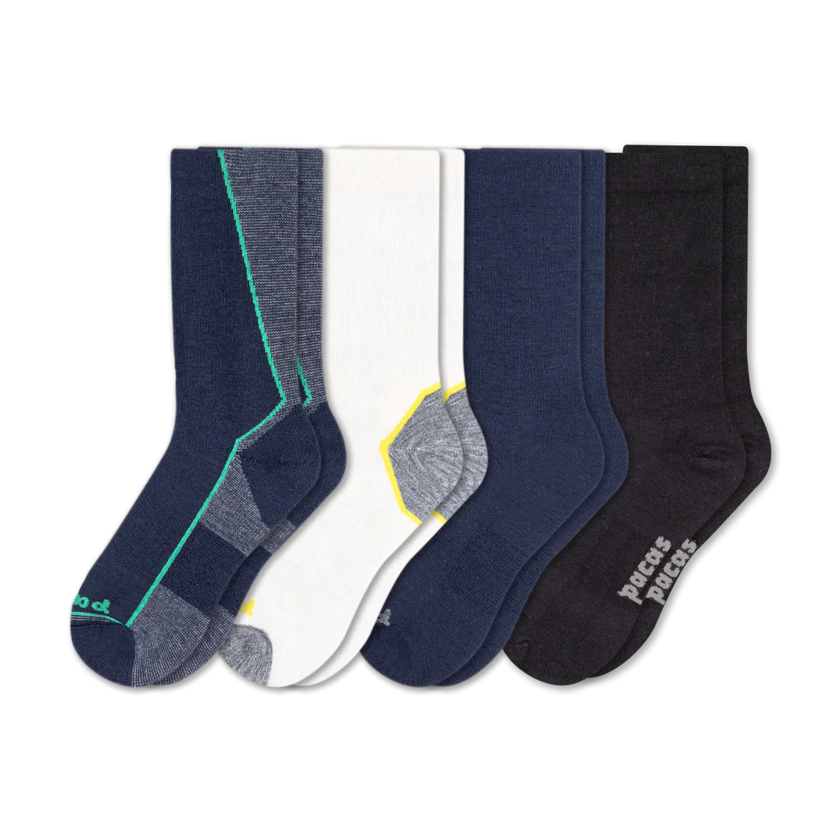 4 Pack - Men's Light-Weight Crew Pacas Socks - Image 142