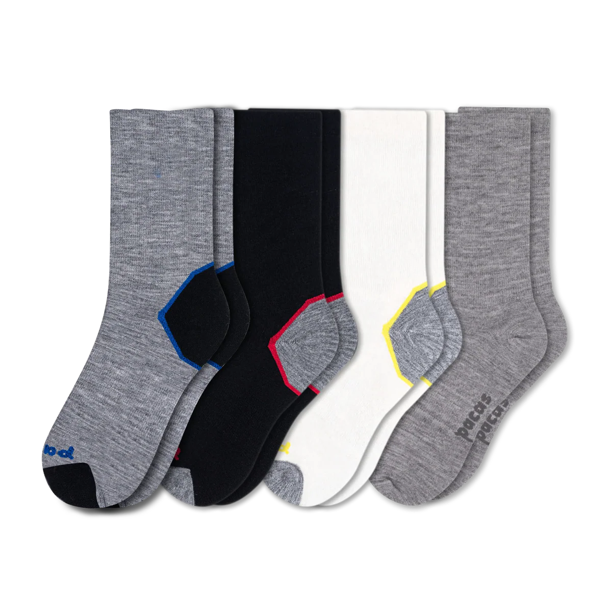 4 Pack - Men's Light-Weight Crew Pacas Socks - Image 144