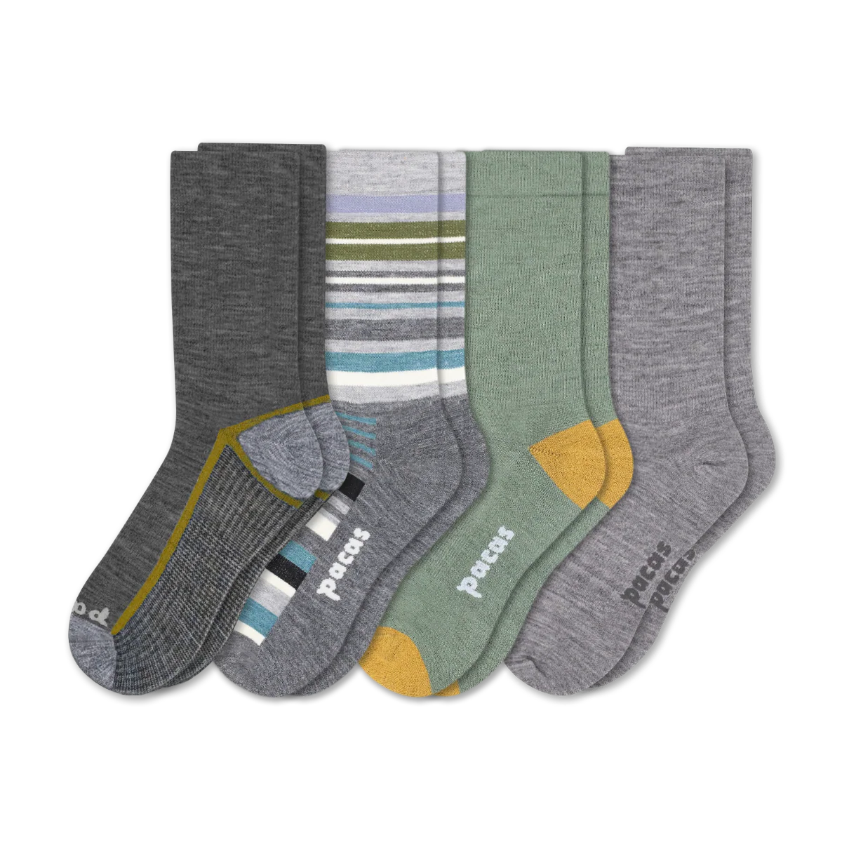 4 Pack - Men's Light-Weight Crew Pacas Socks - Image 149