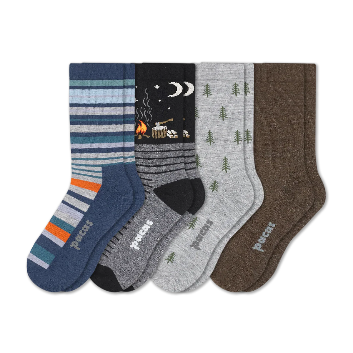 4 Pack - Men's Light-Weight Crew Pacas Socks - Image 150