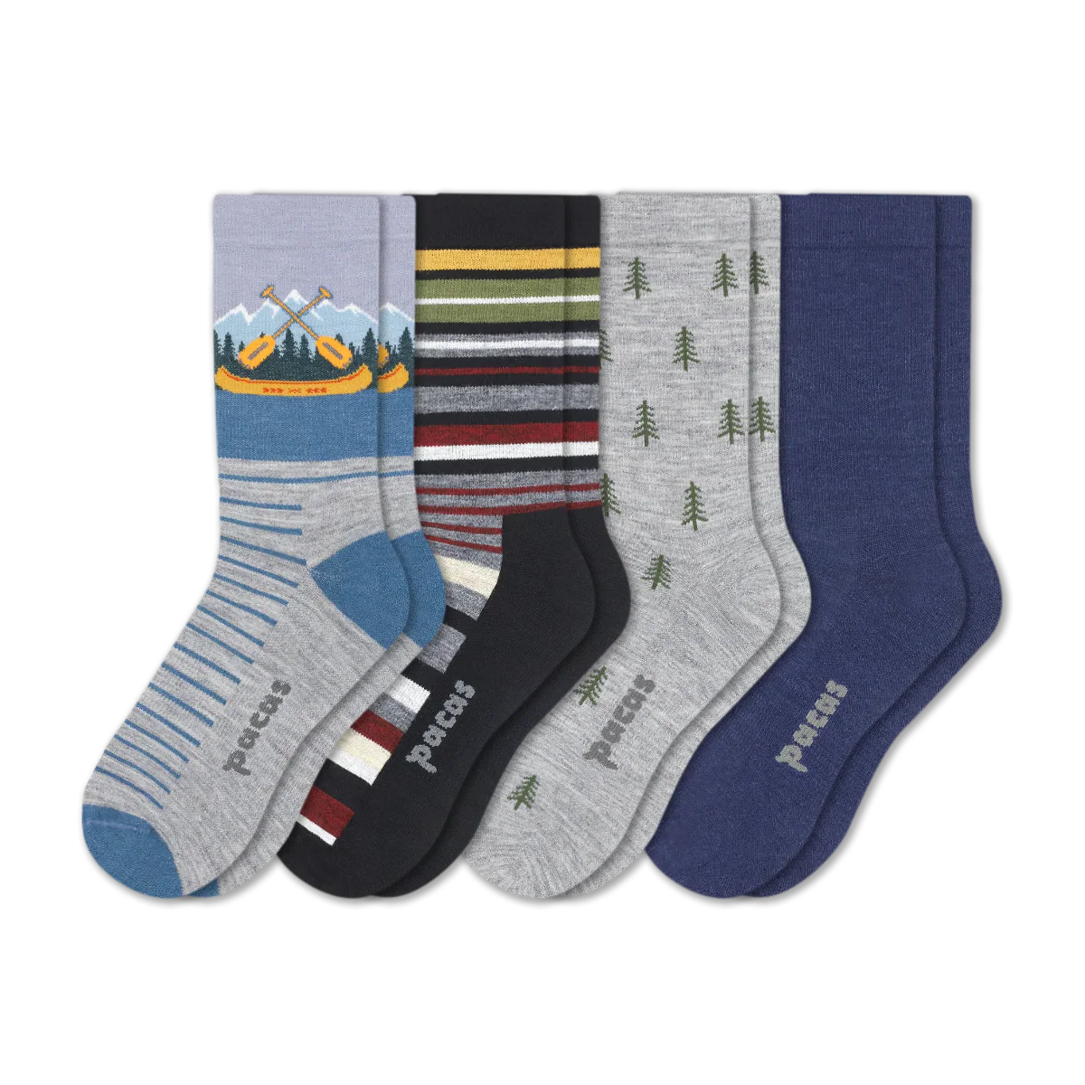 4 Pack - Men's Light-Weight Crew Pacas Socks - Image 153