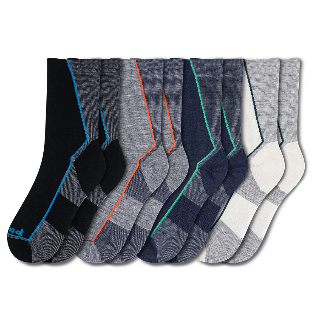 4 Pack - Men's Light-Weight Crew Pacas Socks - Image 6