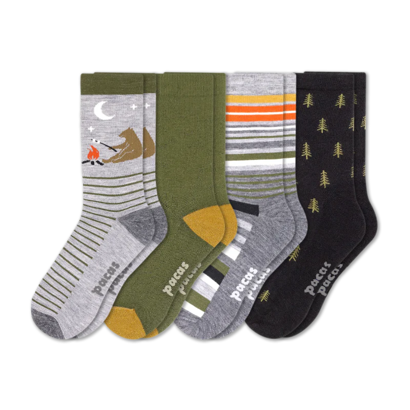 4 Pack - Men's Light-Weight Crew Pacas Socks - Image 68