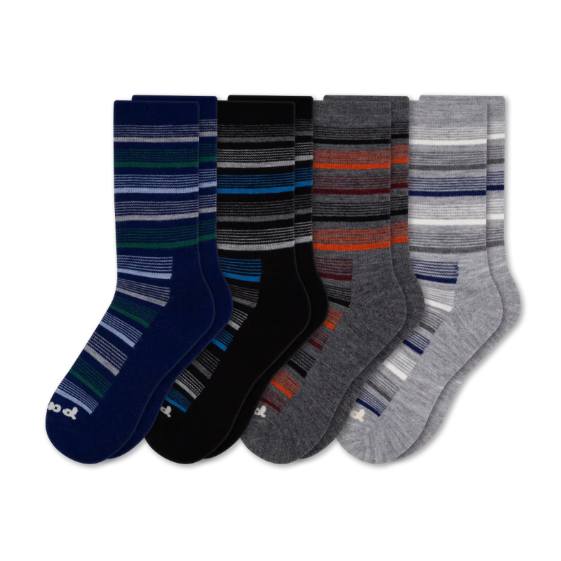 4 Pack - Men's Light-Weight Crew Pacas Socks - Image 76